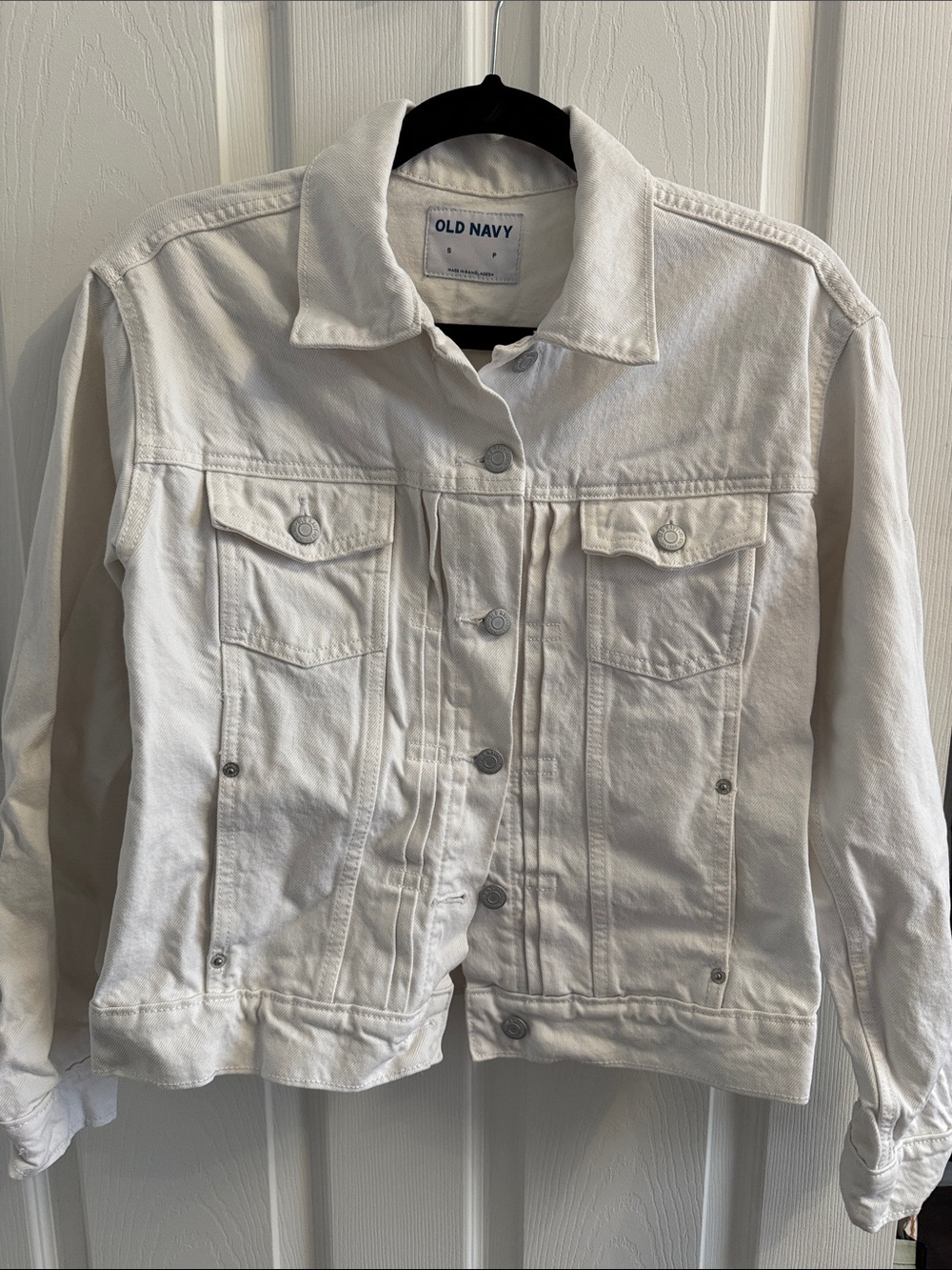 Old Navy White Women's Denim Trucker Jacket